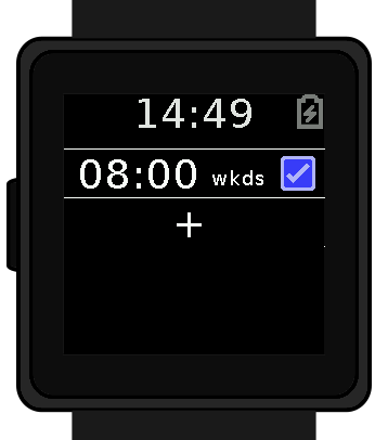 Alarm clock application running in the wasp-os simulator